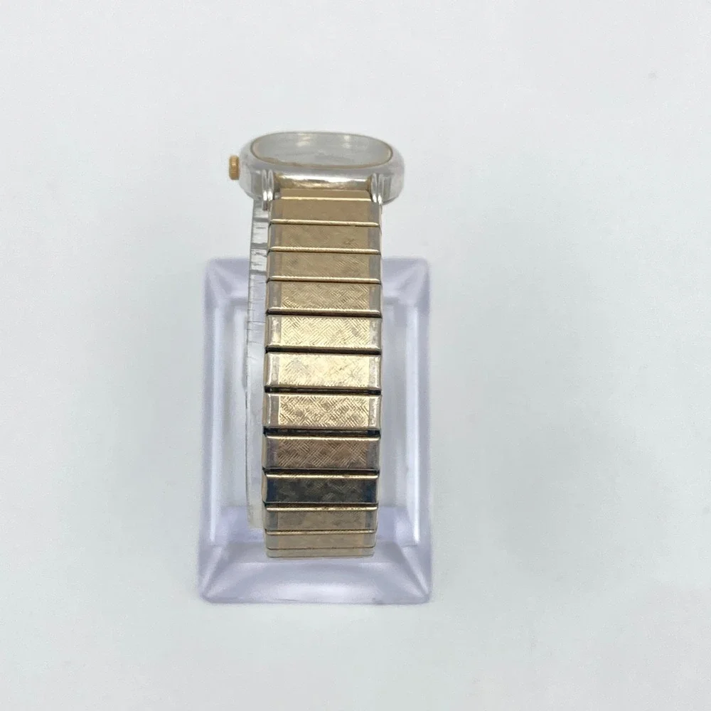 Vtg Seiko Womens Watch Gold Silver Tone 2P20-5620 Stretch Band New Battery 6.5